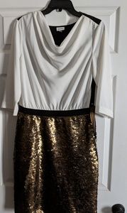 DKNYC gold sequined dress